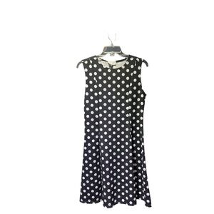 Black and White Sleeveless A-Line Midi Dress